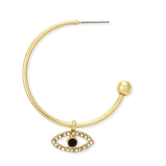 Jewelry - NWT Crystal Eye Hoop Earrings
